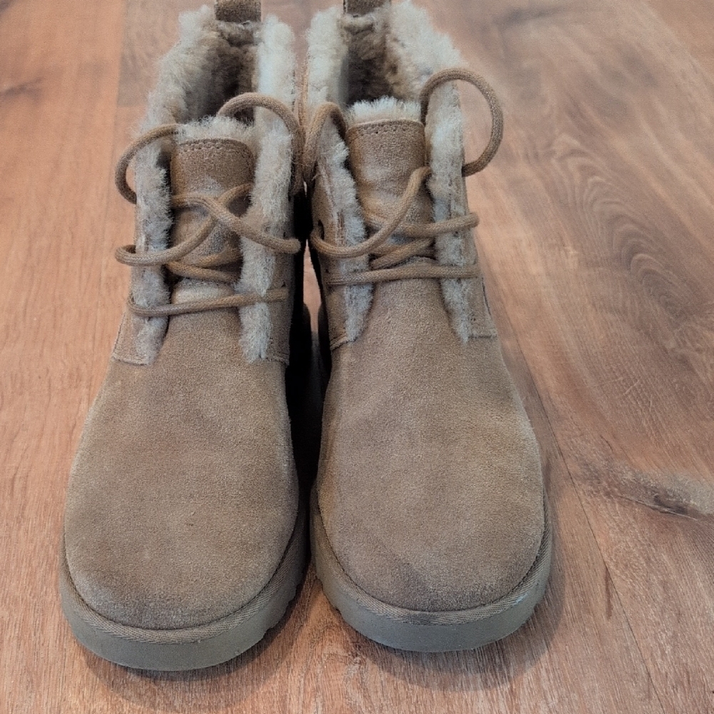 UGG Tan women's wedge boots with Fur Lining